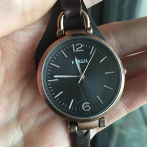 Fossil Georgia brown leather watch